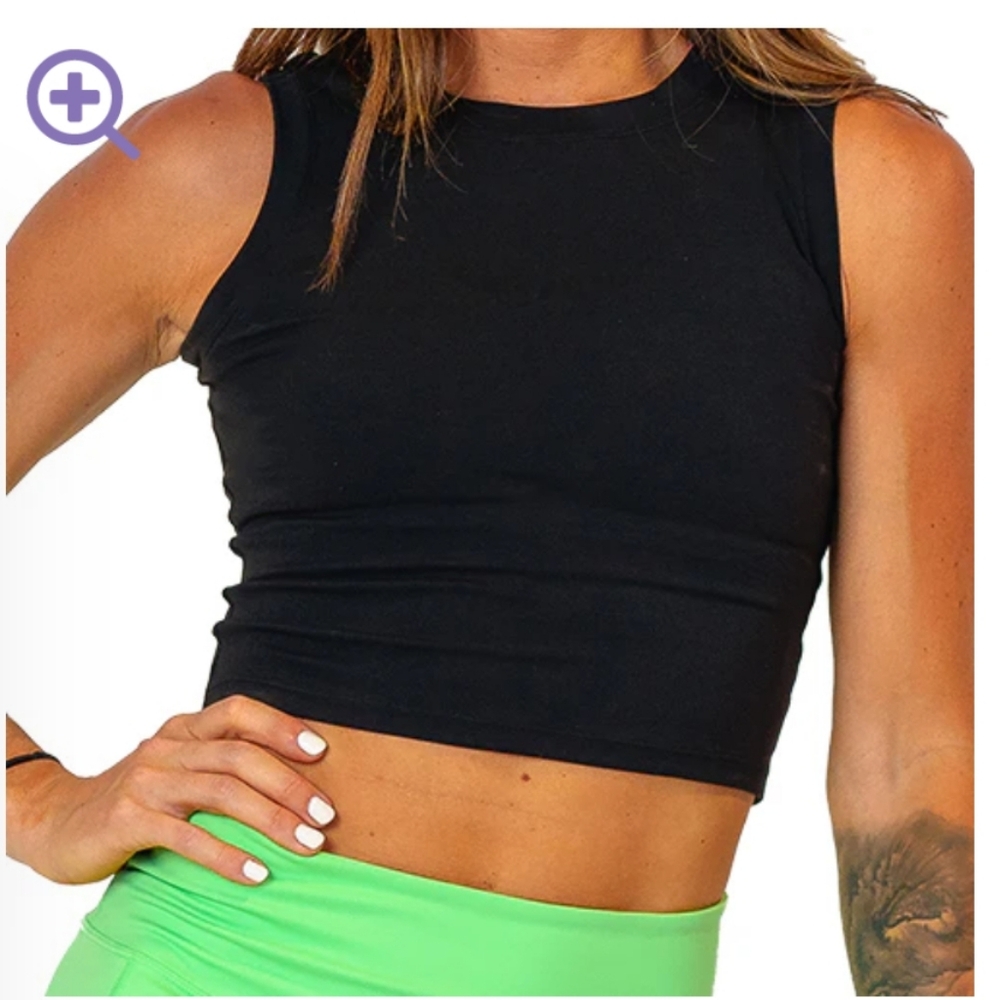 Fitted Crop Top Black XS